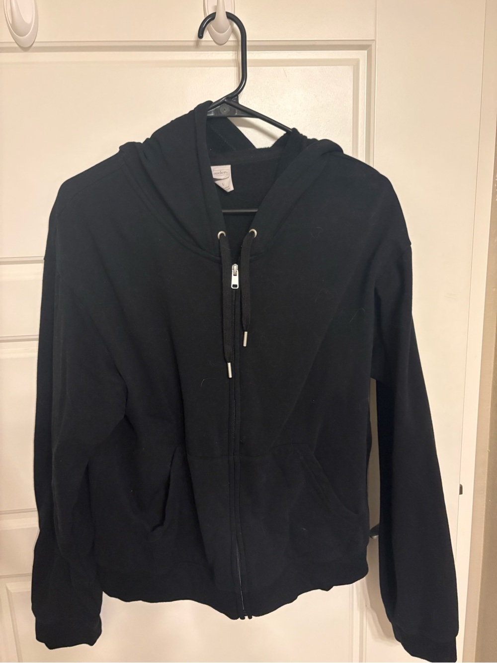 Women's Black Zip-Up Utility Hoodie Jacket - Auden